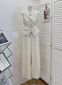 Round Neck Button Vest with Trousers Sets With Rope